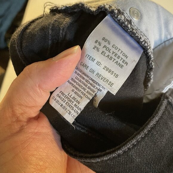 L.L. Bean True Shape Jeans Womens Size 16p Black Straight Leg Classic High Rise - Picture 6 of 9